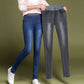 High Waist Elastic Fleece Jeans