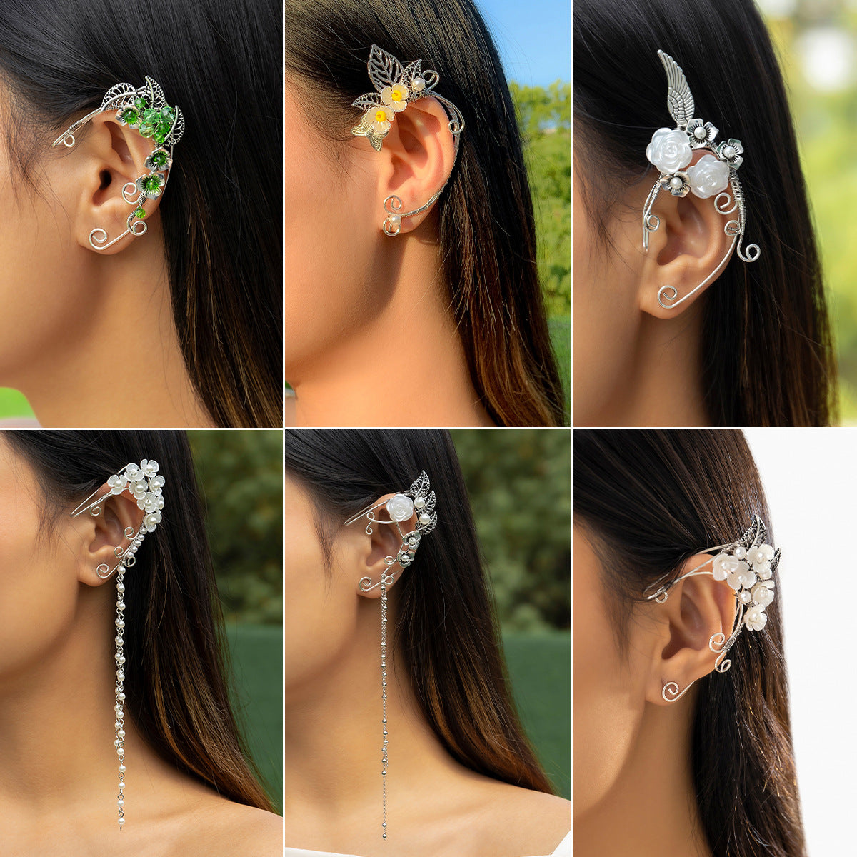 Vintage Ear Hole Free Flower Earring