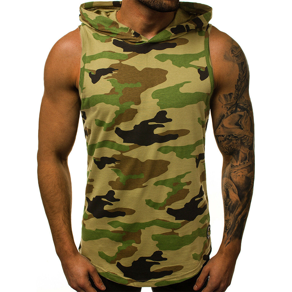 Solid color hooded vest