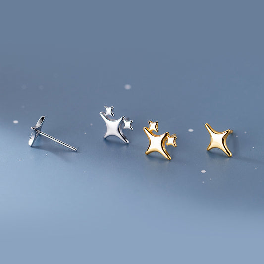 Glossy Four-pointed Star Earring