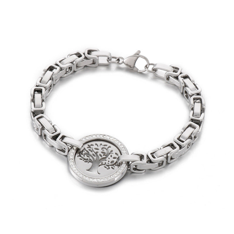 Titanium Hollow Tree Bracelet