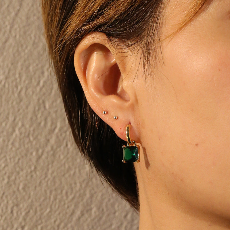 Square Zircon Earrings