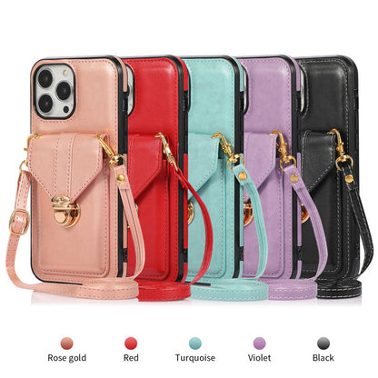 Leather Diagonal Lanyard Mobile Phone Case