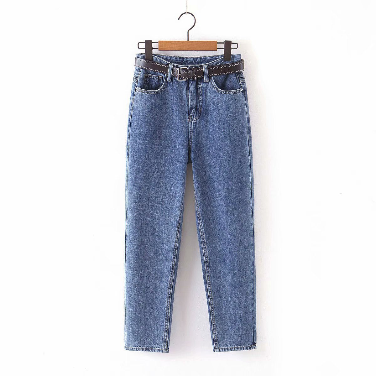 Pure Color Simple All-match Denim Daddy Pants