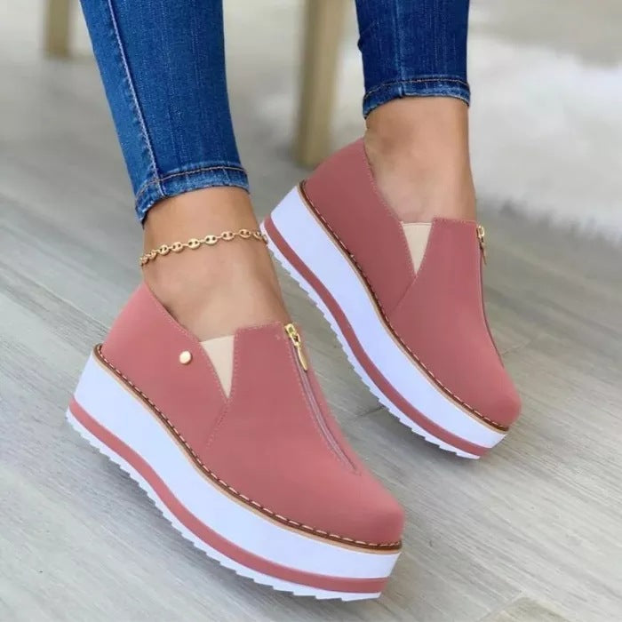 Zipper Flat Shoes