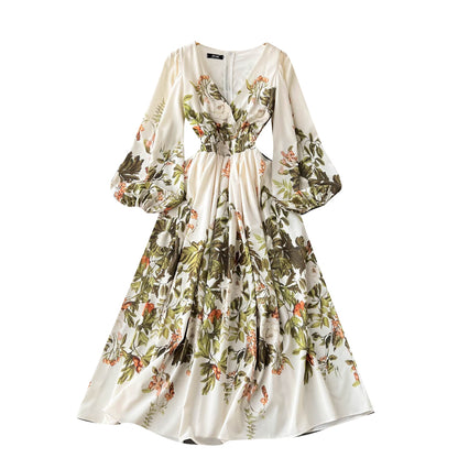 French Retro Literary Floral Dress