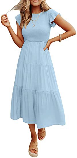 Layered Short Sleeve Swing Dress