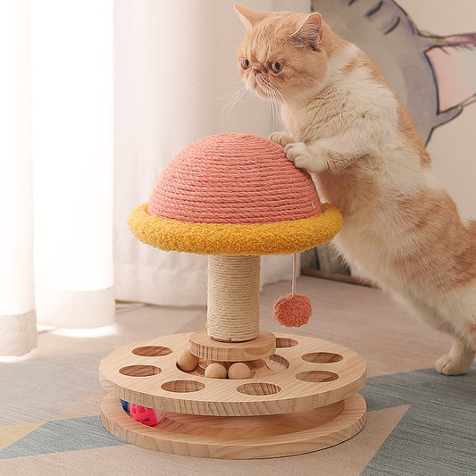 木製ターンテーブル猫のおもちゃ