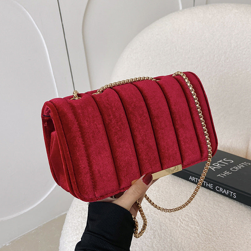 Velvet Chain Crossbody Bag