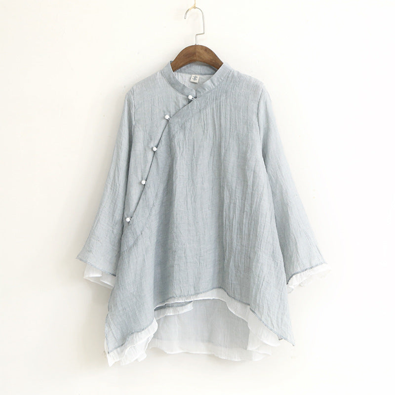 Chinese Style Buttoned Long Sleeves top