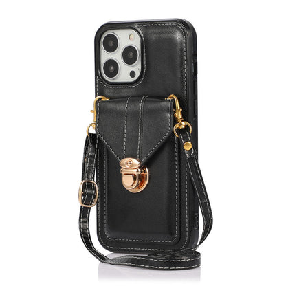 Leather Diagonal Lanyard Mobile Phone Case